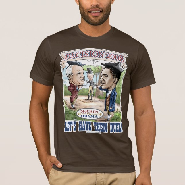 McCain vs Obama Duel T-Shirt (Front)