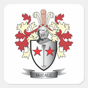 McCall Family Crest Coat of Arms Square Sticker