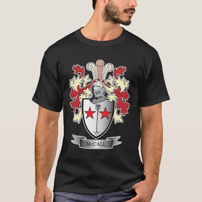 McCall Family Crest Coat of Arms T-Shirt (Front)