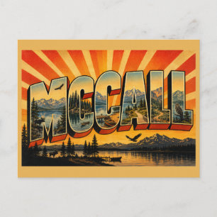 McCall Idaho Alpine Lake Pine Forest Art Postcard