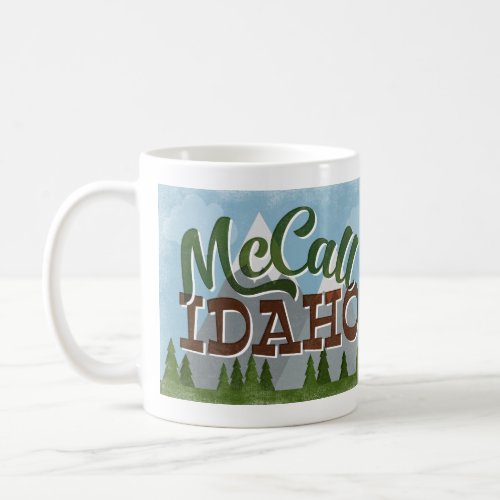 McCall Idaho Fun Retro Snowy Mountains Coffee Mug