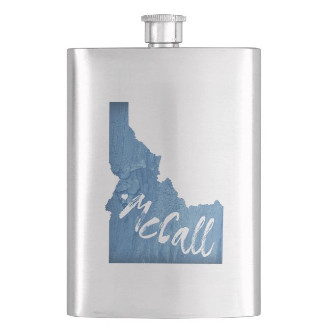 McCall Idaho Wood Grain Flask (Front)