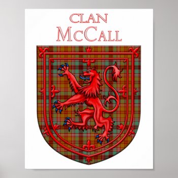Mccall Tartan Scottish Plaid Lion Rampant Poster by thecelticflame at Zazzle