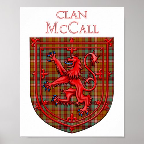 McCall Tartan Scottish Plaid Lion Rampant Poster