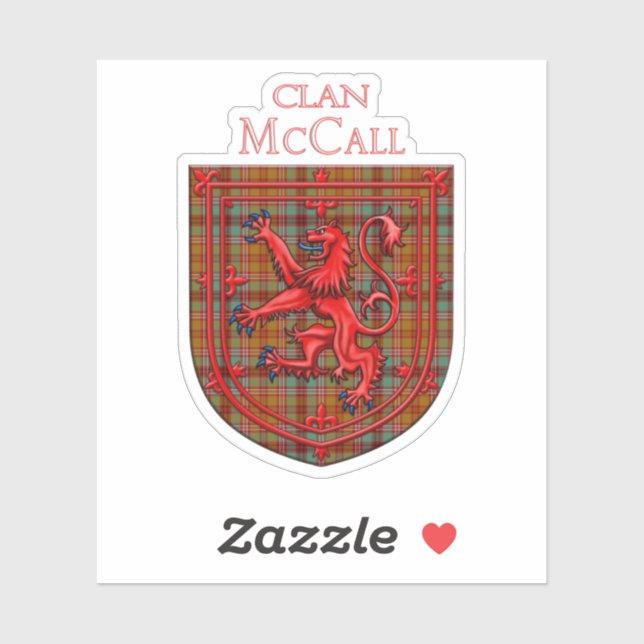 McCall Tartan Scottish Plaid Lion Rampant Sticker (Sheet)