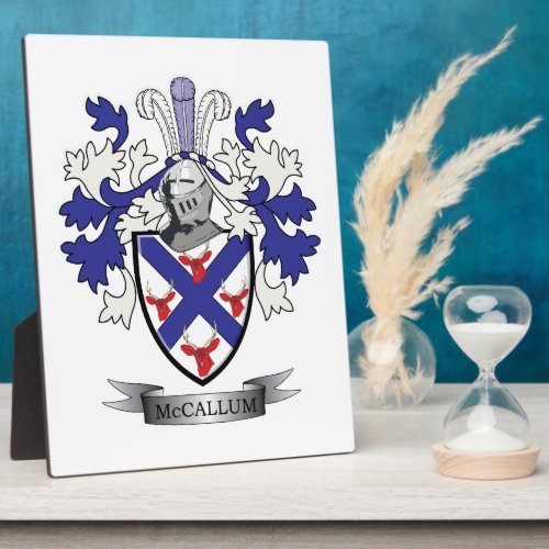 McCallum Family Crest Coat of Arms Plaque