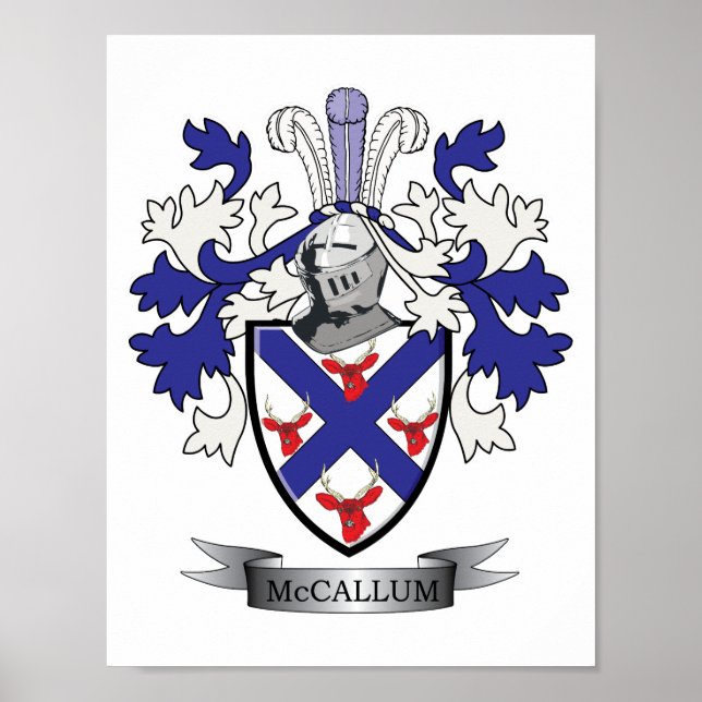 McCallum Family Crest Coat of Arms Poster (Front)