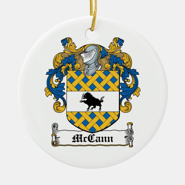 McCann Family Crest Ceramic Ornament (Front)