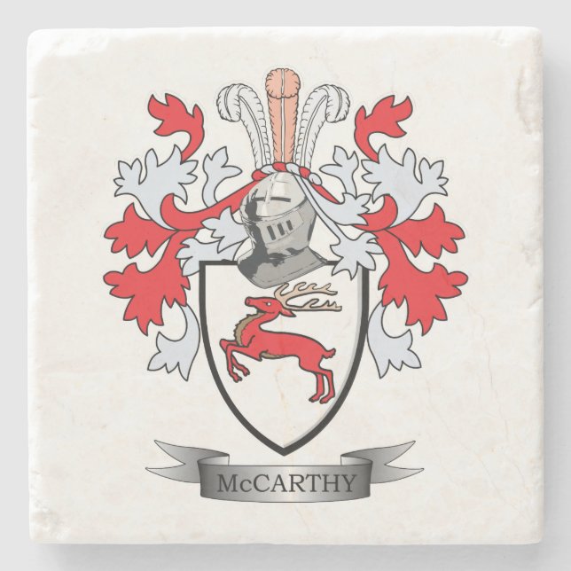 McCarthy Coat of Arms Stone Coaster (Front)