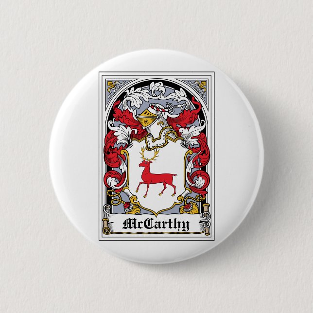 McCarthy Family Crest Pinback Button (Front)