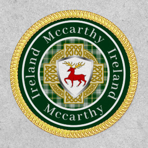 Mccarthy Irish Shield & Celtic Cross Personalized Patch