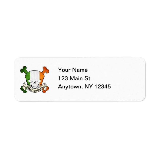 McCarthy Irish Skull Label (Front)