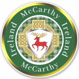 McCarthy Shield & Celtic Cross Personalized Sticker