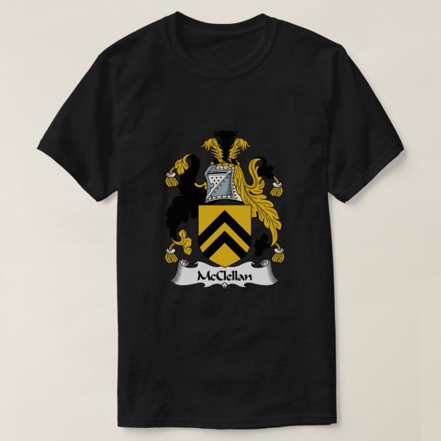 McClellan Coat of Arms  McClellan Family Crest T-Shirt (Design Front)