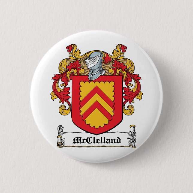 McClelland Family Crest Pinback Button (Front)