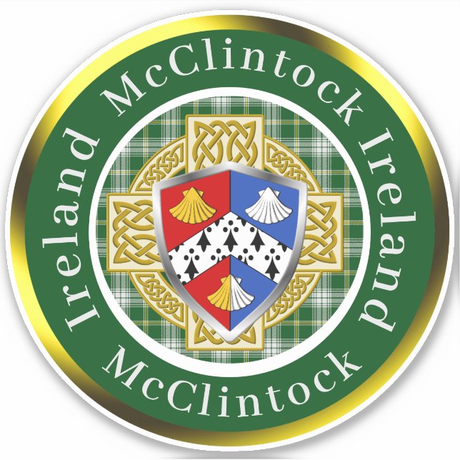 McClintock Shield & Celtic Cross Personalized Sticker (Front)