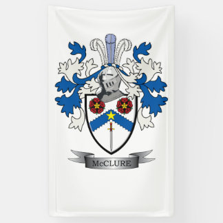 McClure Family Crest Coat of Arms Banner