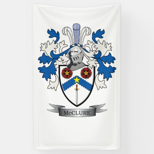 McClure Family Crest Coat of Arms Banner