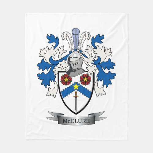 McClure Family Crest Coat of Arms Fleece Blanket