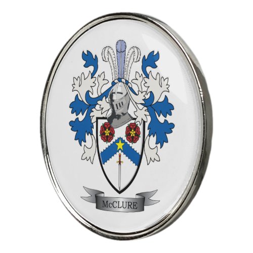 McClure Family Crest Coat of Arms Golf Ball Marker