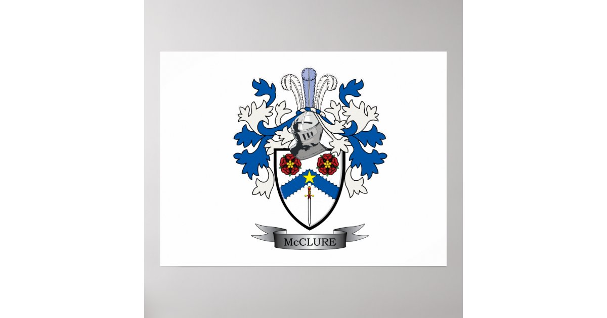 McClure Family Crest Coat of Arms Poster