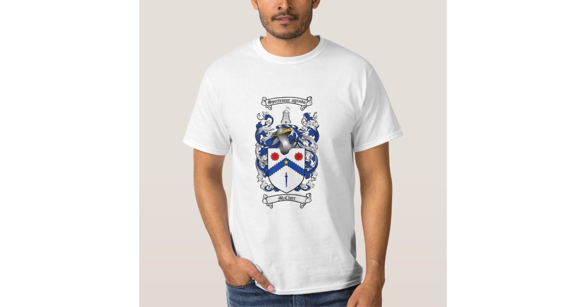 Mcclure Family Crest Mcclure Coat of Arms TShirt Zazzle