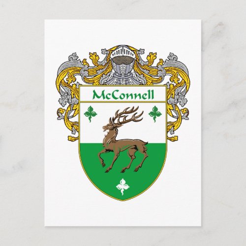 McConnell Coat of Arms Mantled Postcard