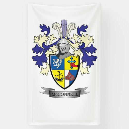 McConnell Family Crest Coat of Arms Banner