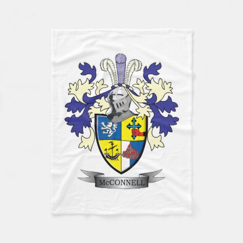 McConnell Family Crest Coat of Arms Fleece Blanket