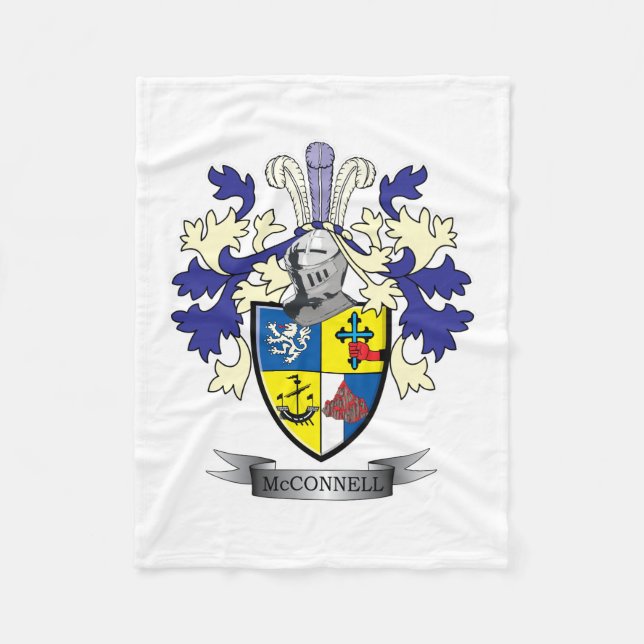 McConnell Family Crest Coat of Arms Fleece Blanket (Front)