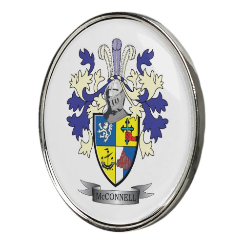 McConnell Family Crest Coat of Arms Golf Ball Marker