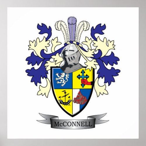 McConnell Family Crest Coat of Arms Poster