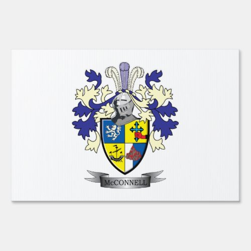 McConnell Family Crest Coat of Arms Yard Sign