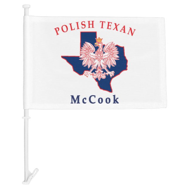 McCook Polish Texan Car Flag (Front)
