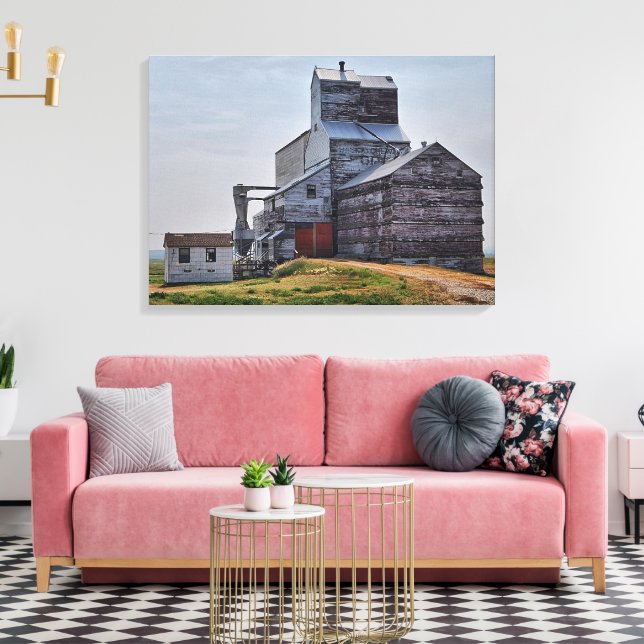 McCord Grain Elevator Stretch Canvas Print (Insitu(LivingRoom))