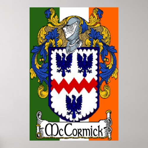 McCormick Coat of Arms Irish Flag Print