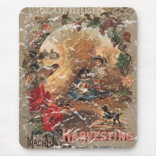 McCormick Harvesting-1873 - distressed Mouse Pad (Front)