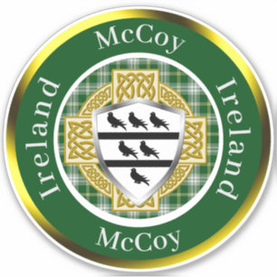 McCoy Shield & Celtic Cross Personalized Sticker