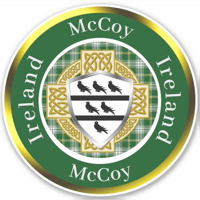McCoy Shield & Celtic Cross Personalized Sticker (Front)