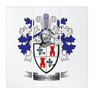 McCracken Family Crest Coat of Arms Triptych