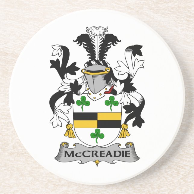 McCreadie Family Crest Sandstone Coaster (Front)