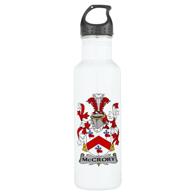 McCrory Family Crest Stainless Steel Water Bottle (Front)