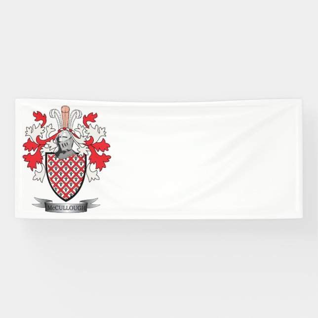 McCulloch Family Crest Coat of Arms Banner (Horizontal)