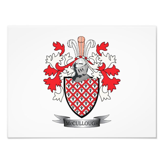McCullough Family Crest Coat of Arms Photo Print (Front)