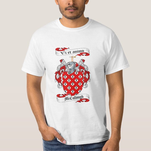 Mccullough Family Crest - Mccullough Coat of Arms T-Shirt (Front)