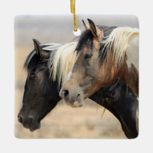 McCullough Peaks Traveler Wild Horse Ceramic Ornam Ornament
