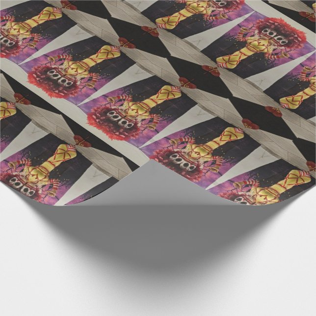 mcd clown evil costume party visions wrapping paper (Corner)