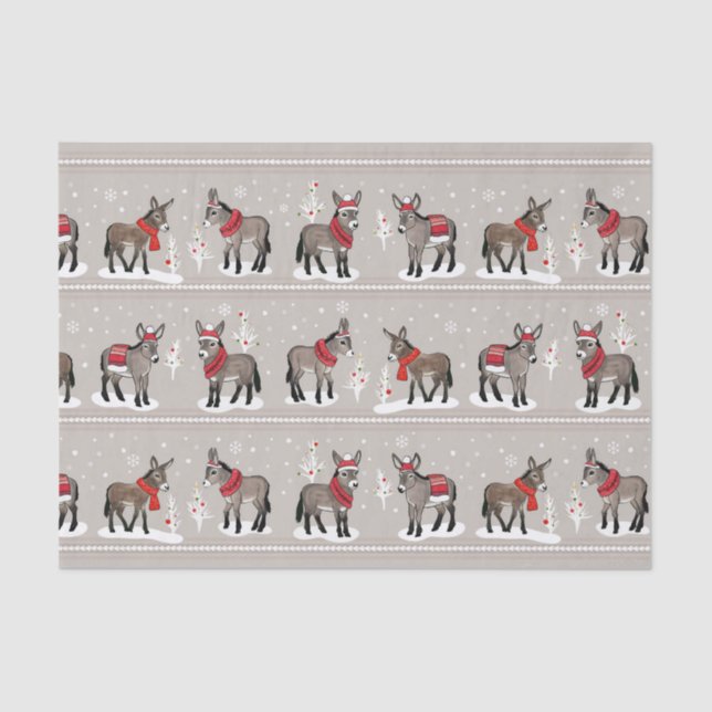 MCD Winter Donkeys Tissue Paper (Front)