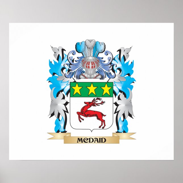 Mcdaid Coat of Arms - Family Crest Poster (Front)