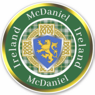 McDaniel Shield & Celtic Cross Personalized Sticker